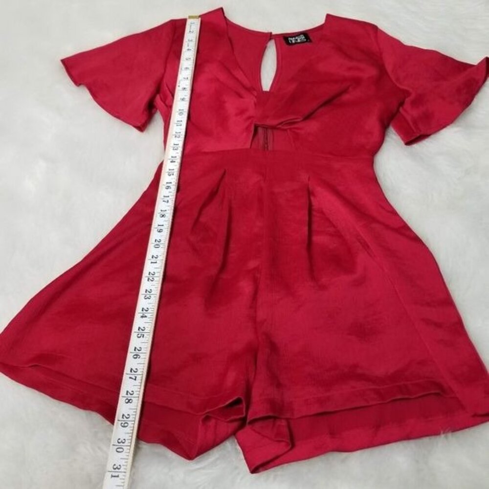 Parallel Lines (Asos) Twist Front Cutout Red Romp… - image 5